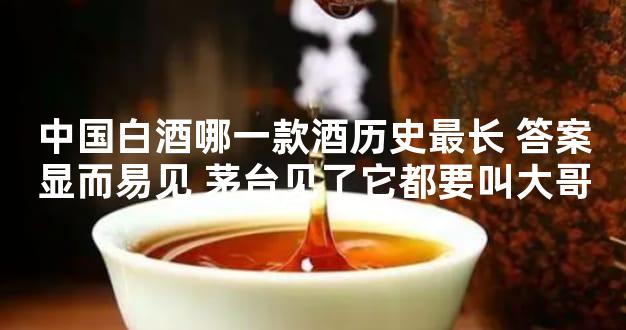 中国白酒哪一款酒历史最长 答案显而易见 茅台见了它都要叫大哥